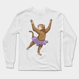 Monkey Ballerina Ballet Dance Long Sleeve T-Shirt